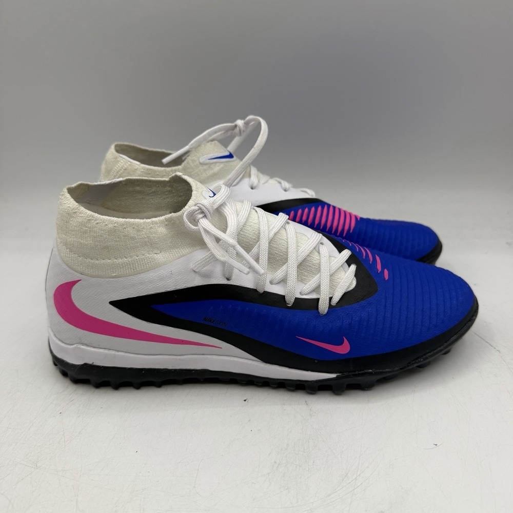 Nike Phantom 6 High Academy TF Soccer Shoes Mens Sz 6 Womens 7.5 Racer Blue Pink